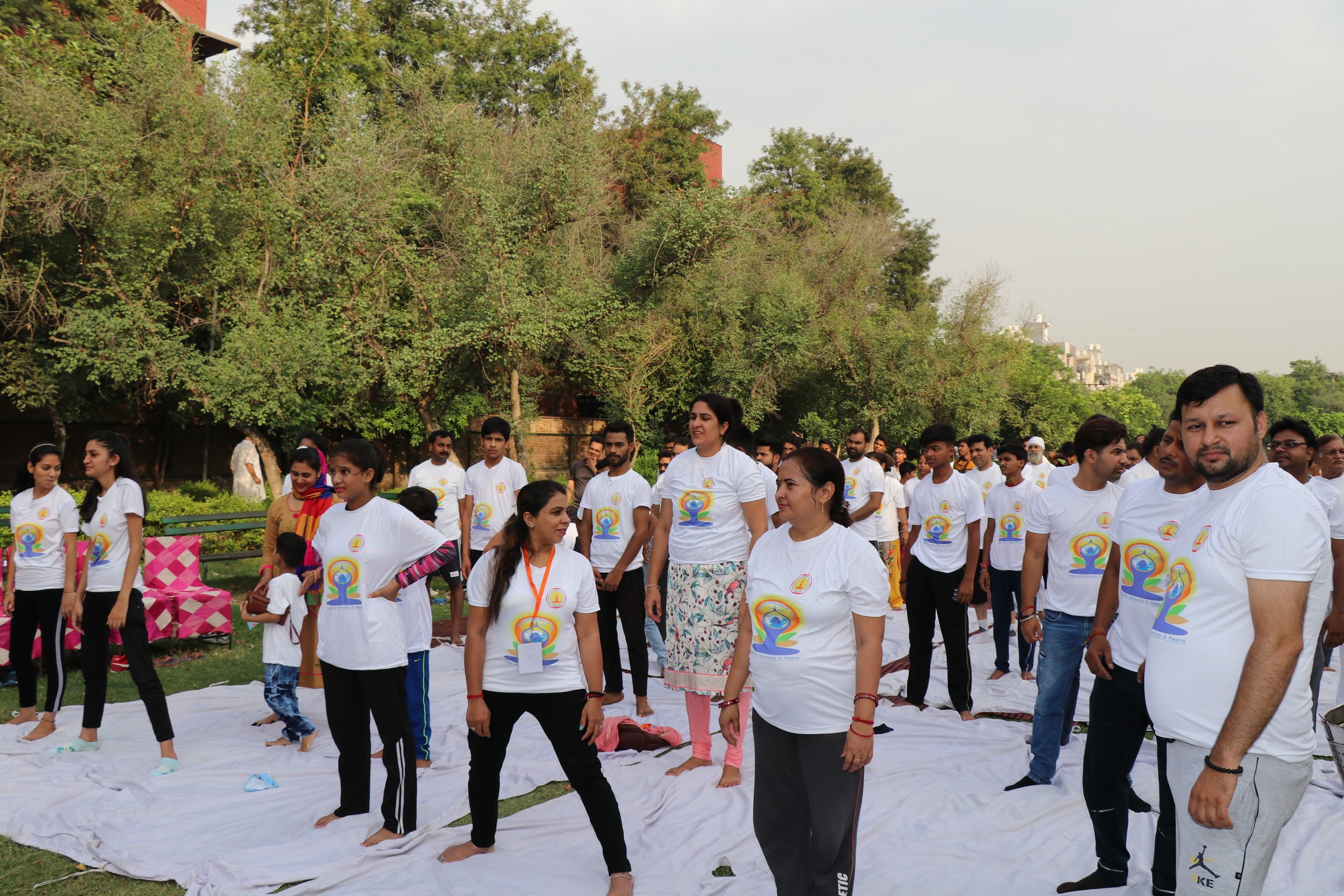 Mass Yoga Session in Progress