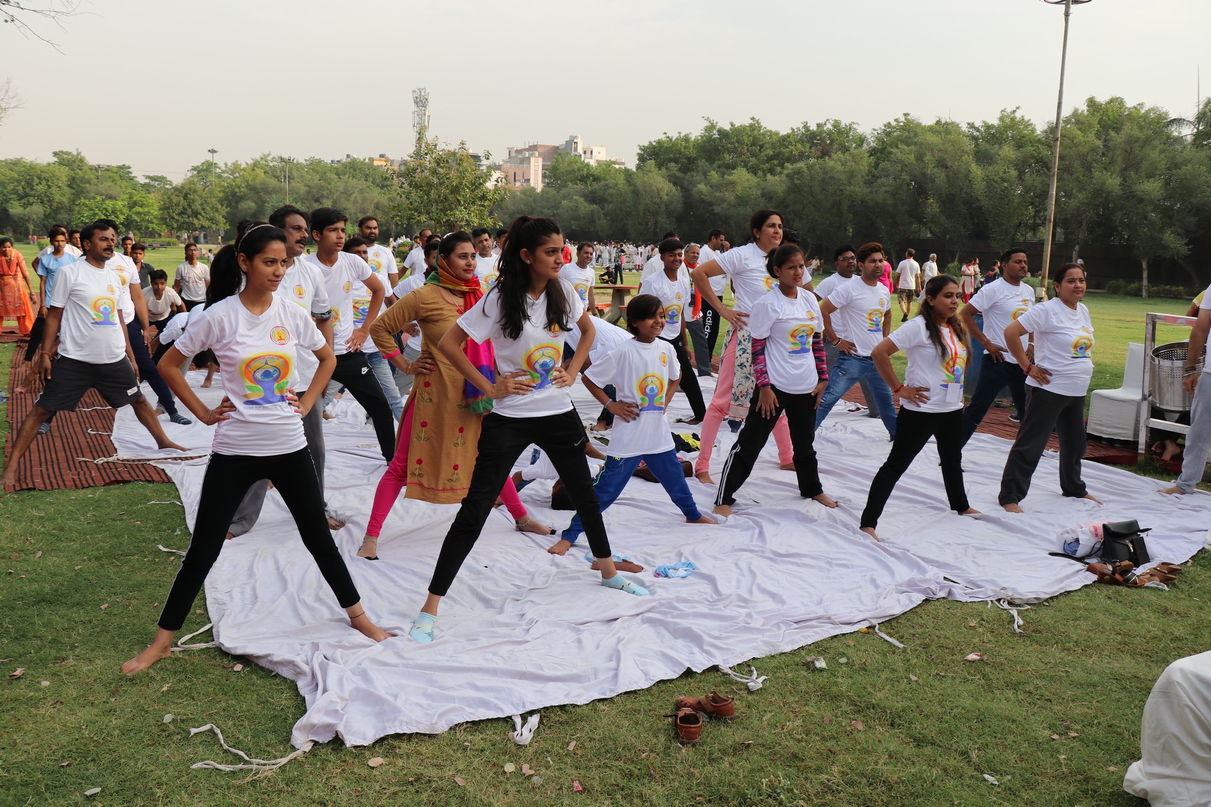 Participants Practicing Yoga Asanas